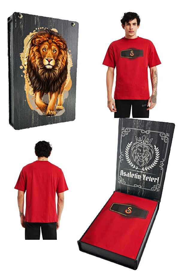 Original Licensed Uv Lion Printed Gs Logo Red Men's T-Shirt