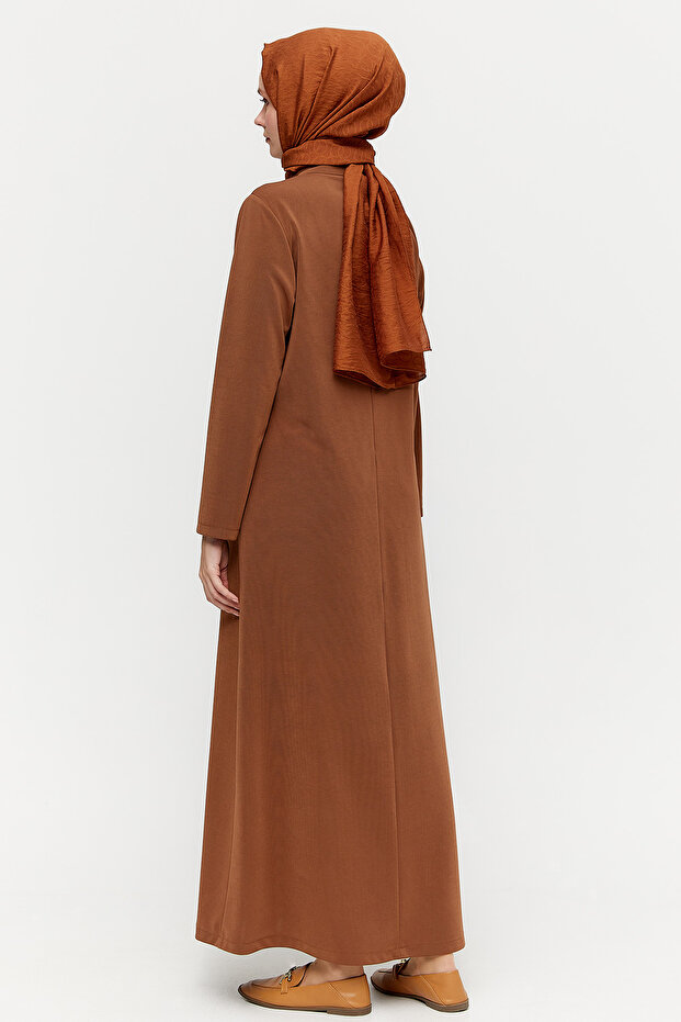 Deri Detaylı Elbise - 7