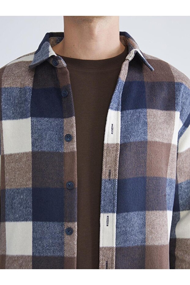 Regular Fit Uzun Kollu Ekose Erkek Oduncu Gömlek (W5) - 3