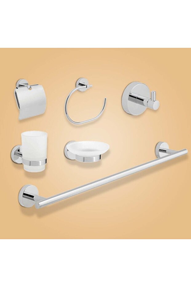 Vado Sirkel 6-Piece Bathroom Accessory Set | Durable Brass | Modern Design | 10-Year Warranty