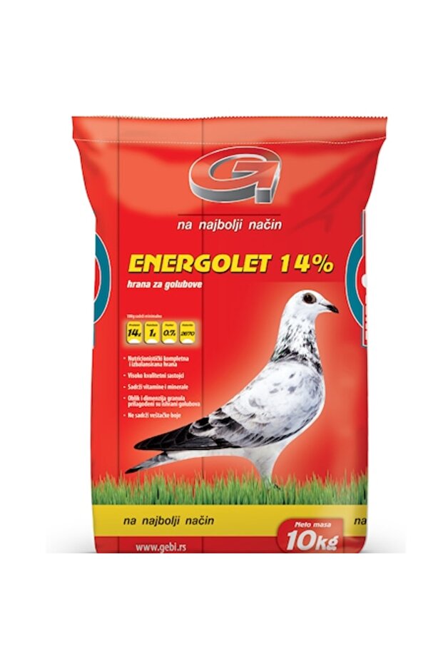 Complete Granulated Feed for Pigeons with 14% Protein, Energolet - 1