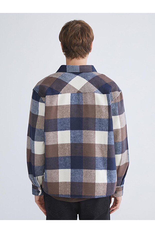 Regular Fit Uzun Kollu Ekose Erkek Oduncu Gömlek (W5) - 4