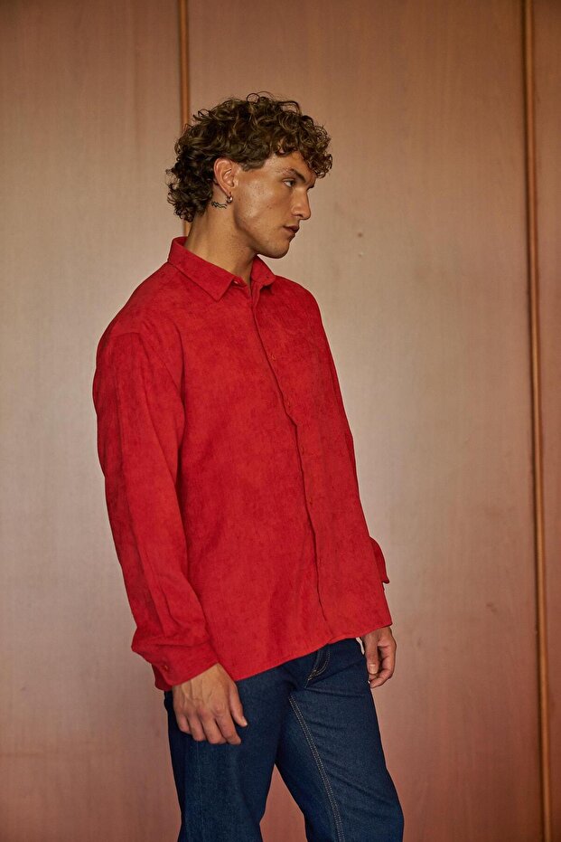 Noris Kadife Gömlek Kiremit Rengi - 2