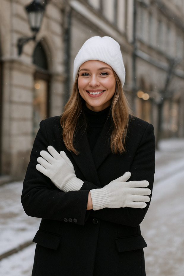 Unisex Ekru Örme Eldiven Eld01 - 4