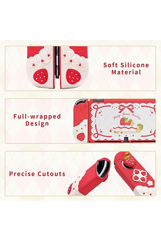 Protective Case for Switch OLED Slim Cover Case Compatible with Switch OLED Separable Soft - 3