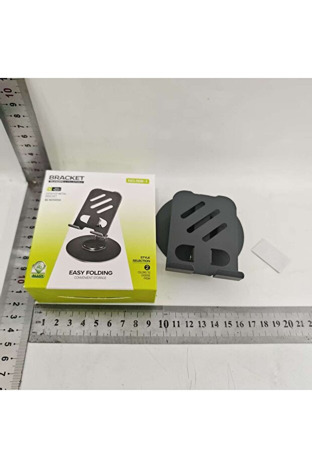 Flippy Rotating Foldable Metal Mobile & Tablet Stand, Gray - 4