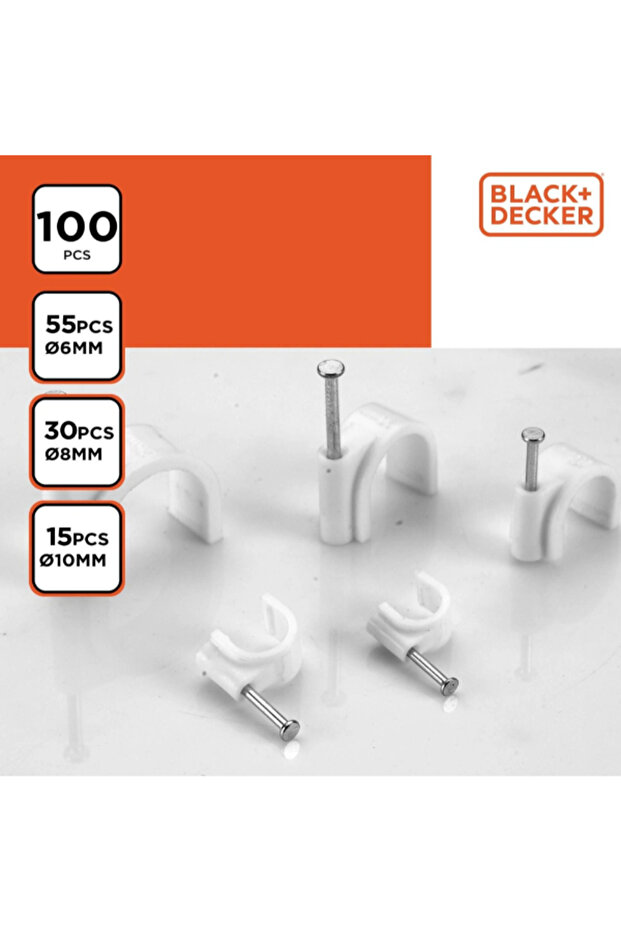 مشابك كابلات متنوعة من 100 قطعة - 6