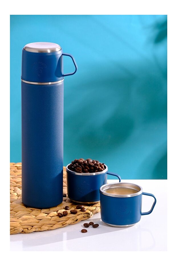 Paslanmaz Çelik 3 Bardaklı Termos 500ml - 1