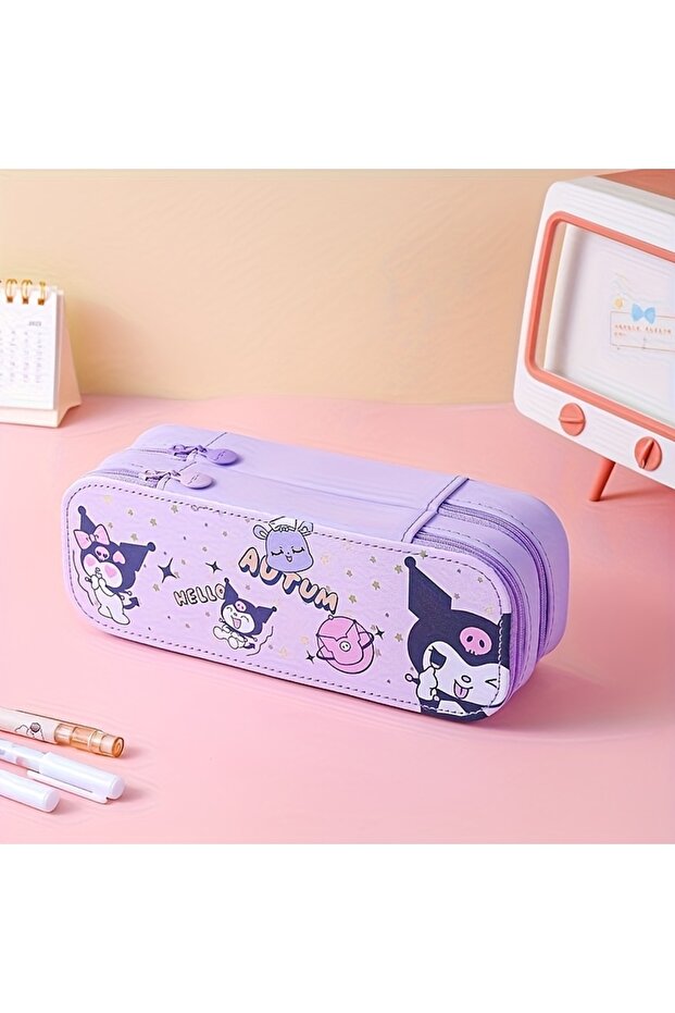 Double Compartment Lila Pencil Case Ad22088
