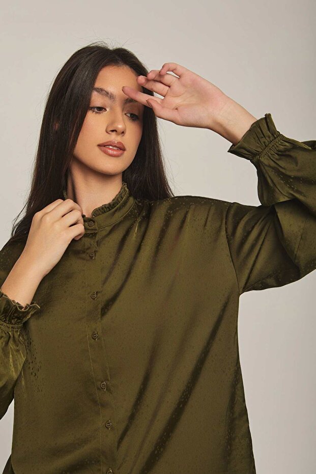 Solid Button-Front Shirt - 3