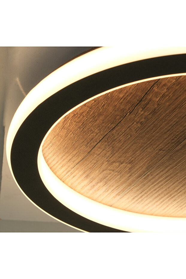 Plafonyer Led Avize Ahşap 30 Cm - 5