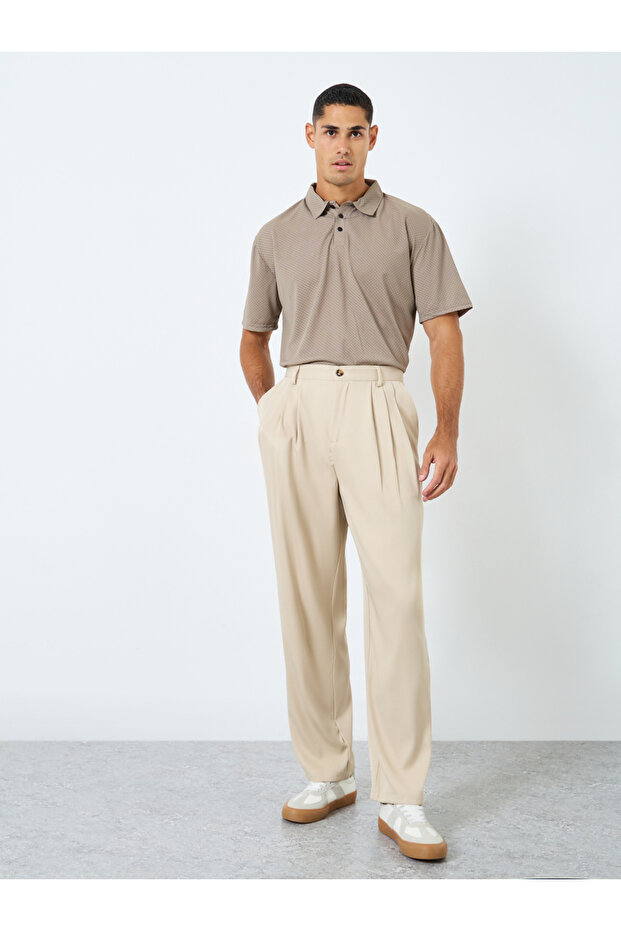 قميص بولو عادي منقوش مع أزرار - 2