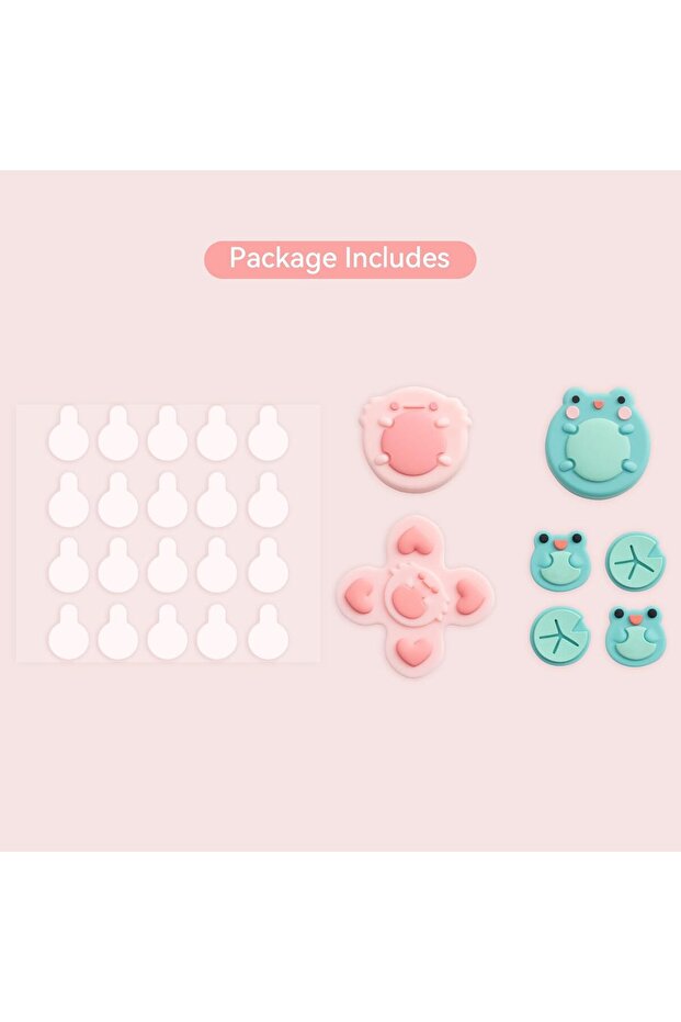 Silicone Cross D-Pad Button Caps Set Joystick Cover - ABXY Key Buttons Sticker Compatible - 6