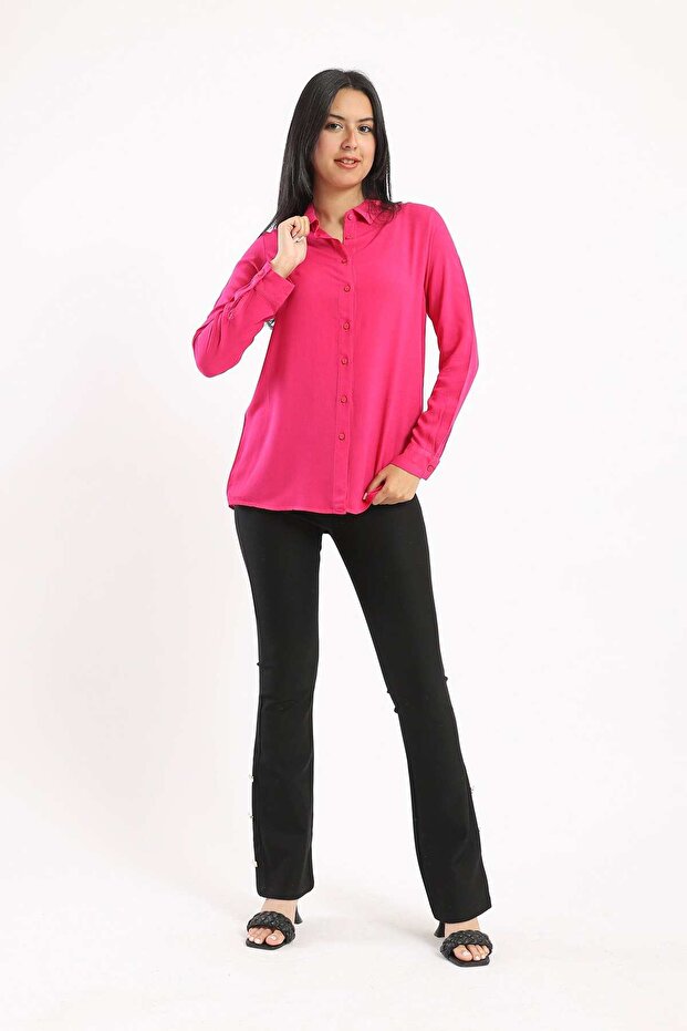 قميص سادة بأكمام طويلة - 1