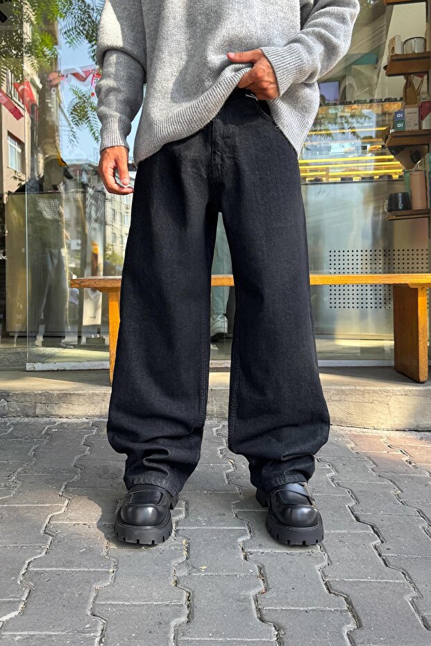 Washable Striped Baggy Black