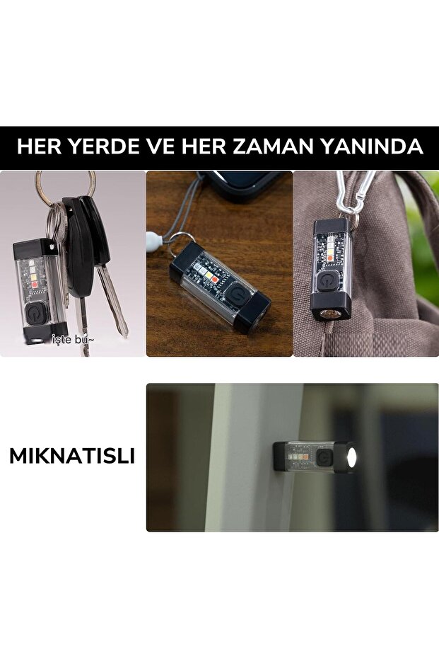 Type-c Şarjlı 9 Mod Su Geçirmez Manyetik Çok İşlevli Mini El Feneri - 5