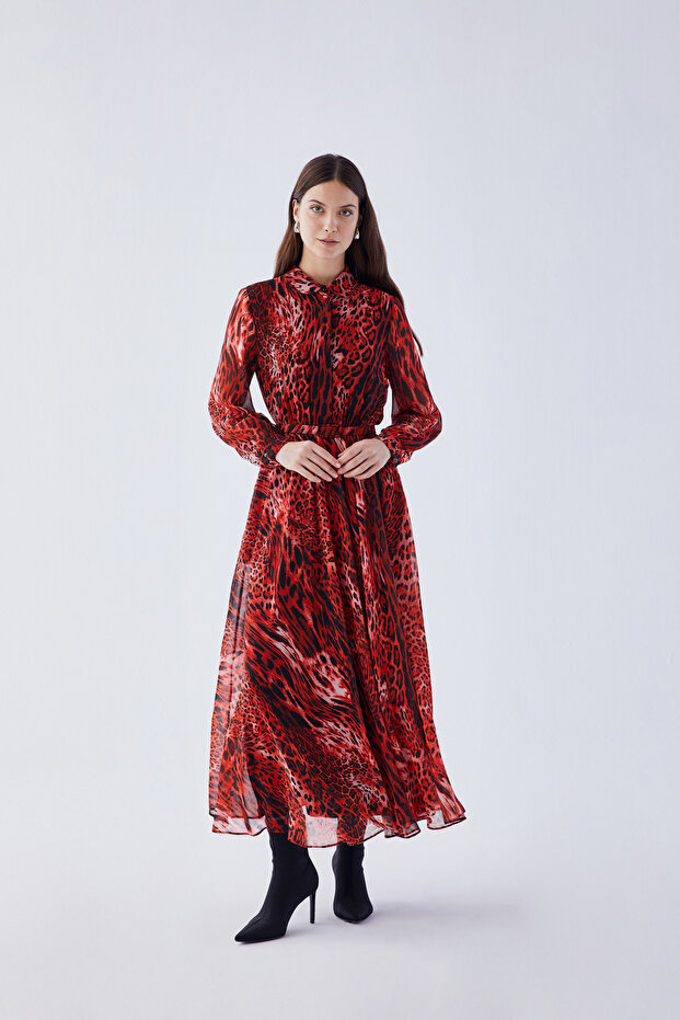 LEOPAR DESENLİ ELBİSE - 1