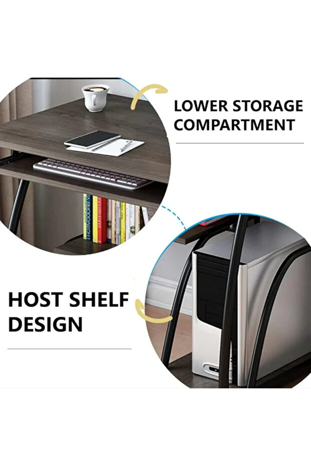 Practical computer table with stylish design and smart storage shelves - 2