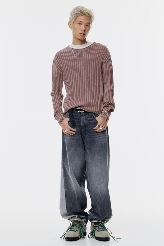 Asit yıkamalı fitilli kazak - 3