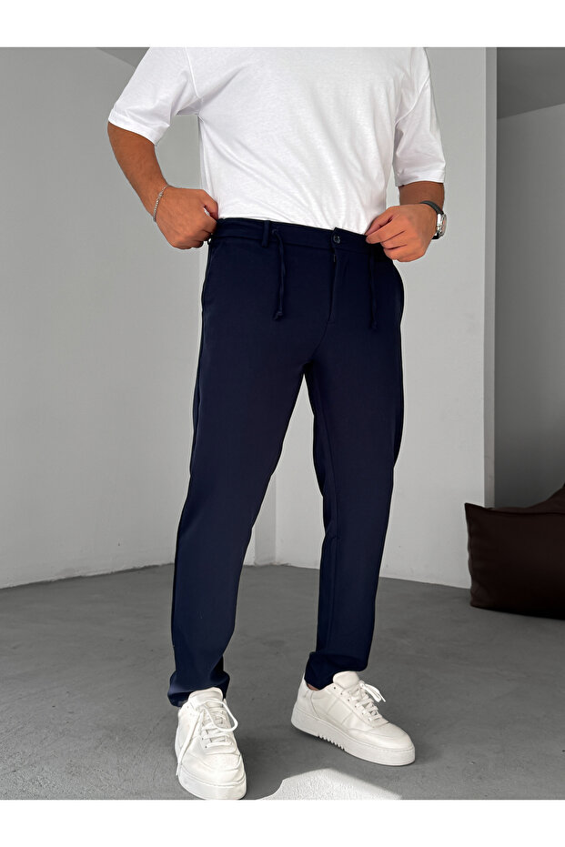 Lacivert Slim Fit Kumaş Pantolon YP-5037 - 2