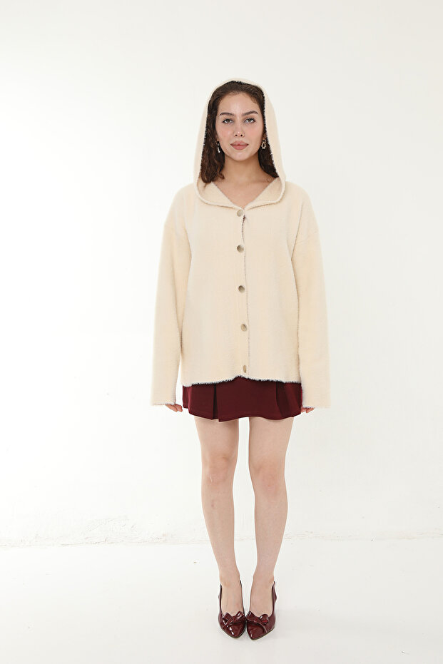 Kapsonlu Angora Hırka - 5