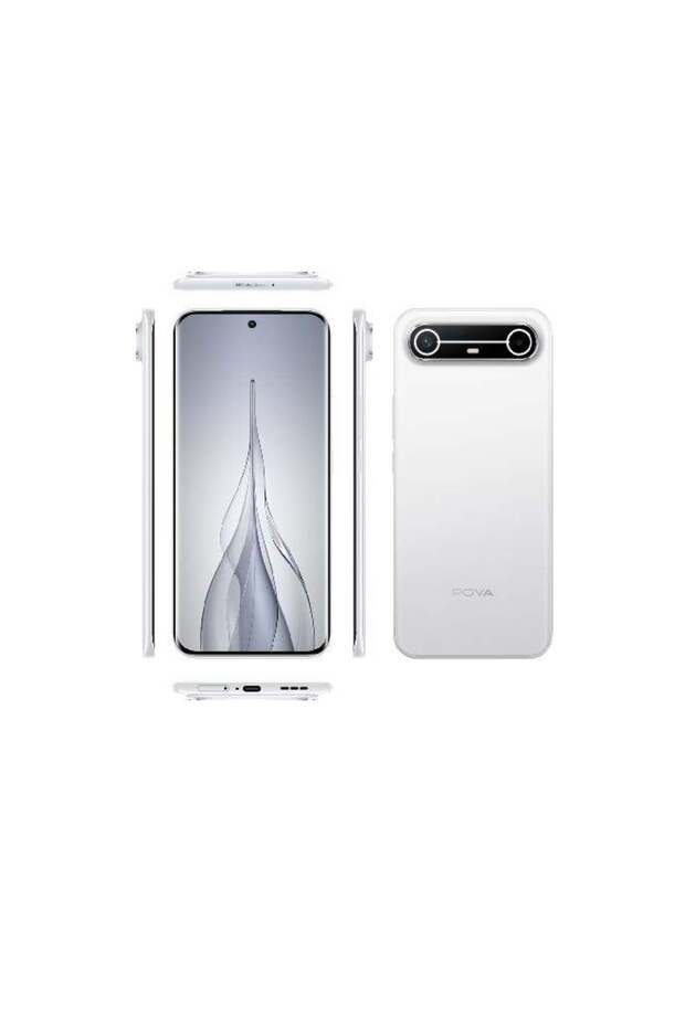 هاتف POVA Slim 5G ثنائي الشريحة لون أبيض نحيف، ذاكرة وصول عشوائي (RAM) سعة 8 جيجابايت وذاكرة تخزين سعة 256 جيجابايت وشبكة الجيل الخامس - إصدار الشرق الأوسط