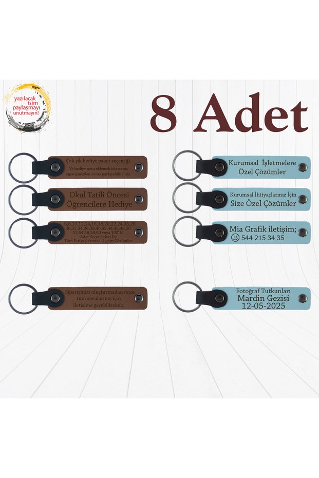 Name Written Leather Keychain, Purple & Navy, Set of 8 Gifts for Your Loved Ones for Your Special Celebrations