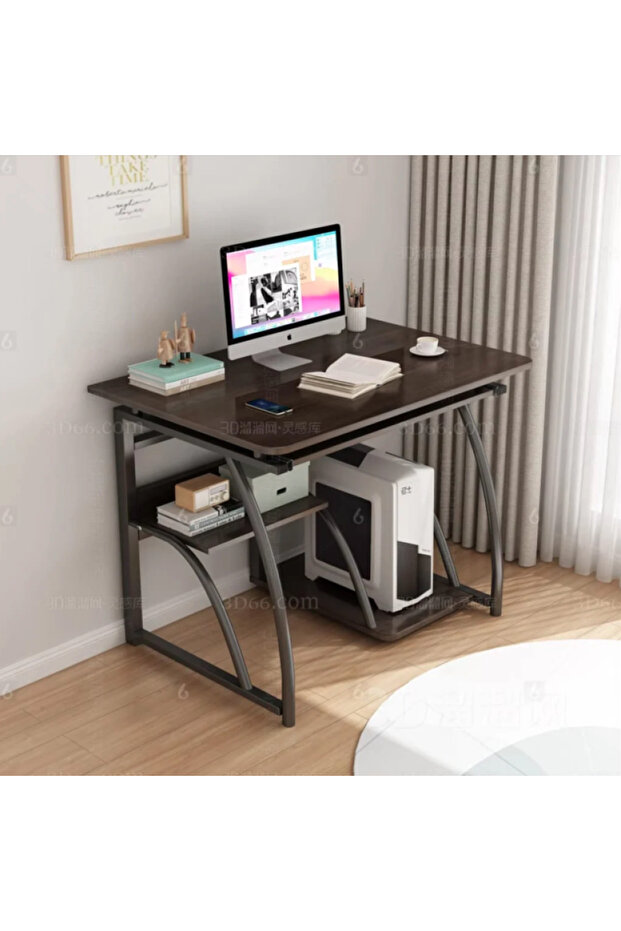 Practical computer table with stylish design and smart storage shelves - 3