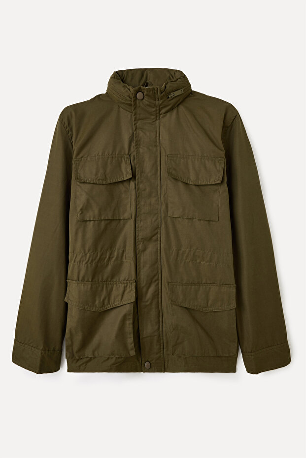 معطف رقيق بغطاء رأس مخفي - 8