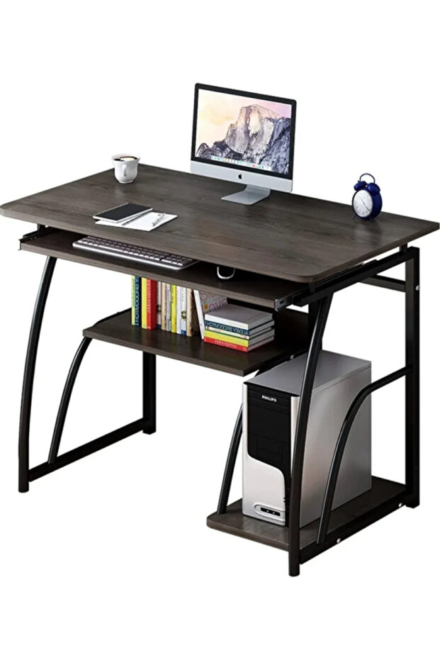 Practical computer table with stylish design and smart storage shelves - 4