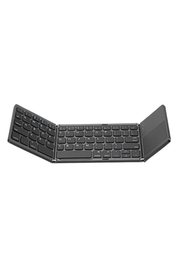 Foldable Bluetooth/Wireless Keyboard with Touchpad - Black - 1