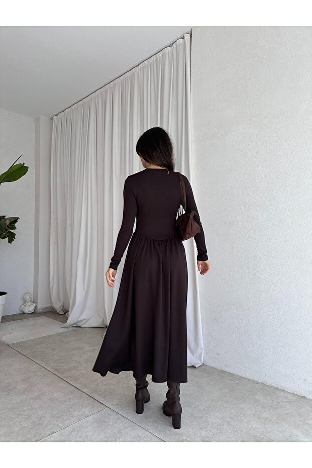 MONA Elbise 8377 - Acı Kahve - 3
