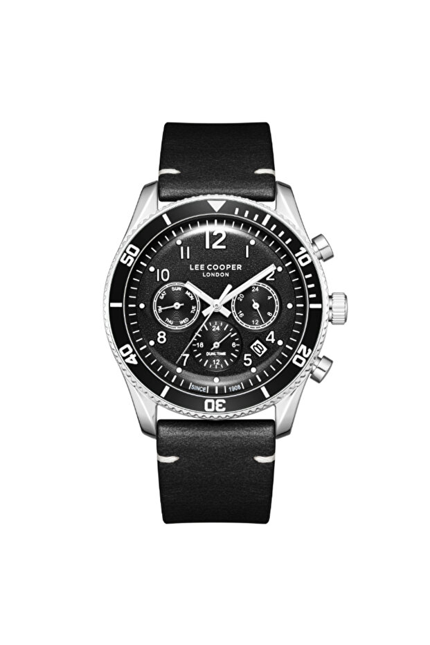 ساعة رجالية متعددة الوظائف بمينا أسود - LC08260.351 - 1