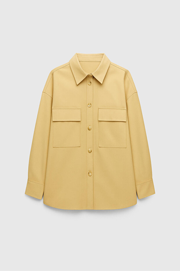 Drawstring Satin Oversize Jacket - 1