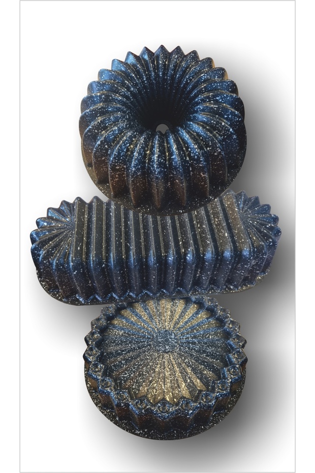 Professional Sectioned Cast Iron 3-Piece Triple Round Cylinder Large Tart Baton Pie Cake Mold Container Set Granite Non-Stick Cake Molds Baking Tray Pastry Supplies Dowry Sets