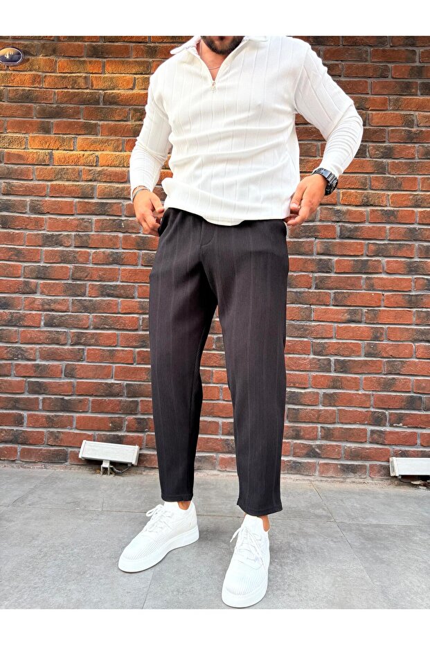 Vertical Striped Ottoman Fabric Tracksuit
