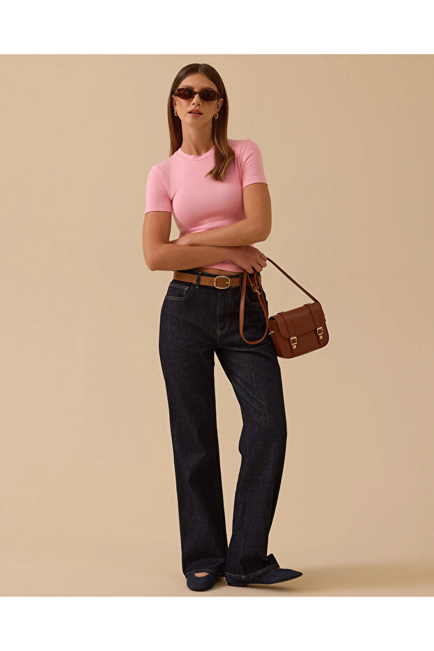 Yuvarlak Yaka Kısa Kollu Basic Tişört - 3