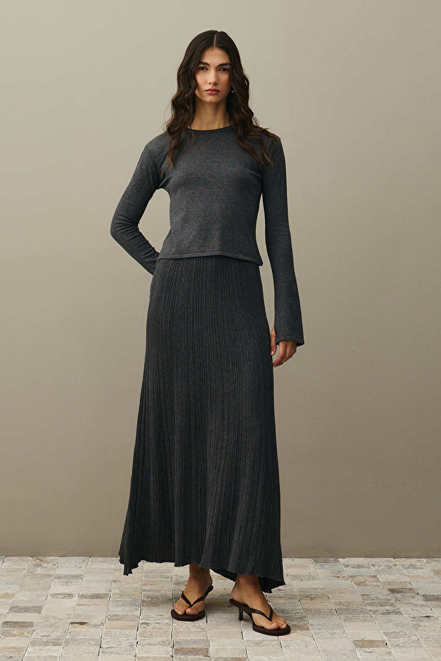 Fitilli Basic Pamuk Takım Antrasit - 1