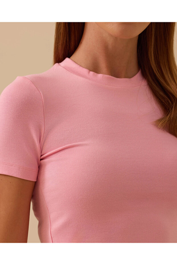 Yuvarlak Yaka Kısa Kollu Basic Tişört - 7