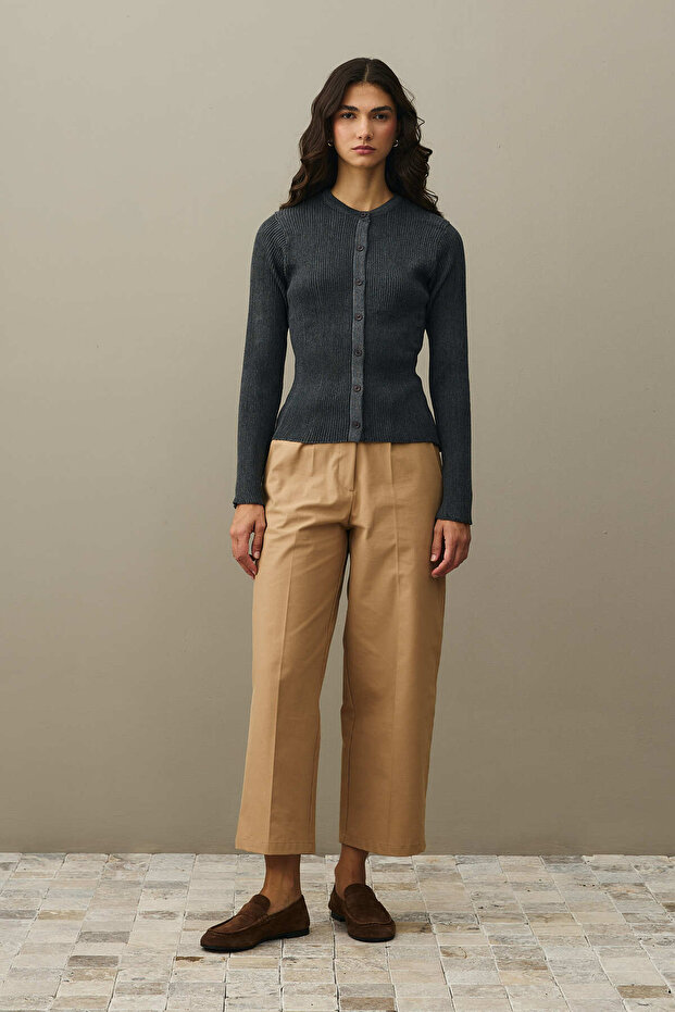 Simli Fitilli Hırka Antrasit - 1