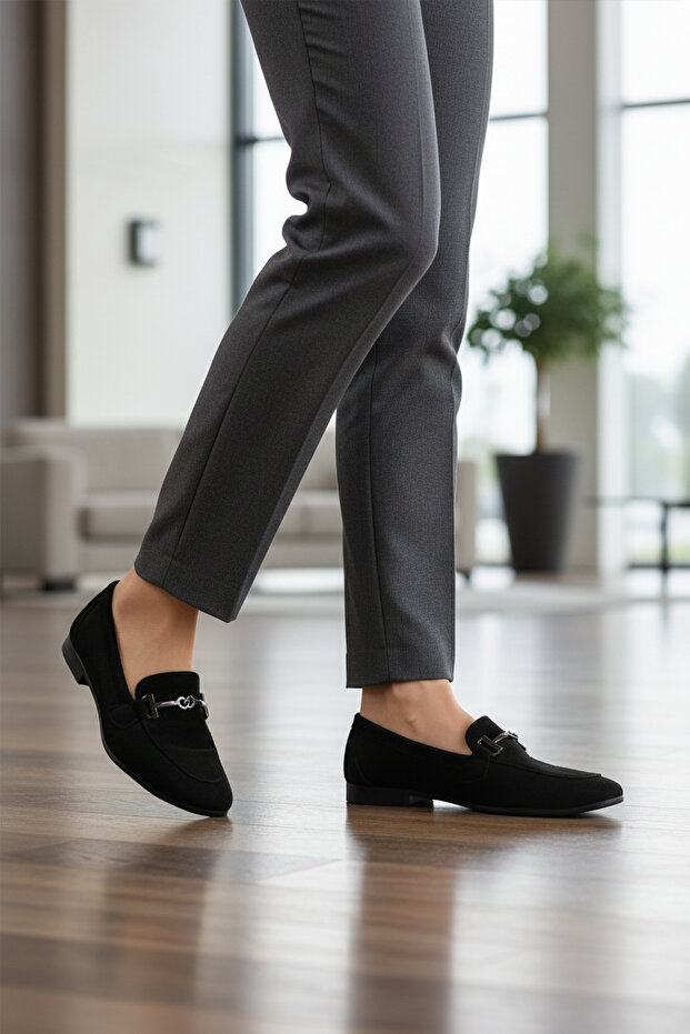 Black Suede Lightweight Flexible Women's Casual Shoes 572433 Z