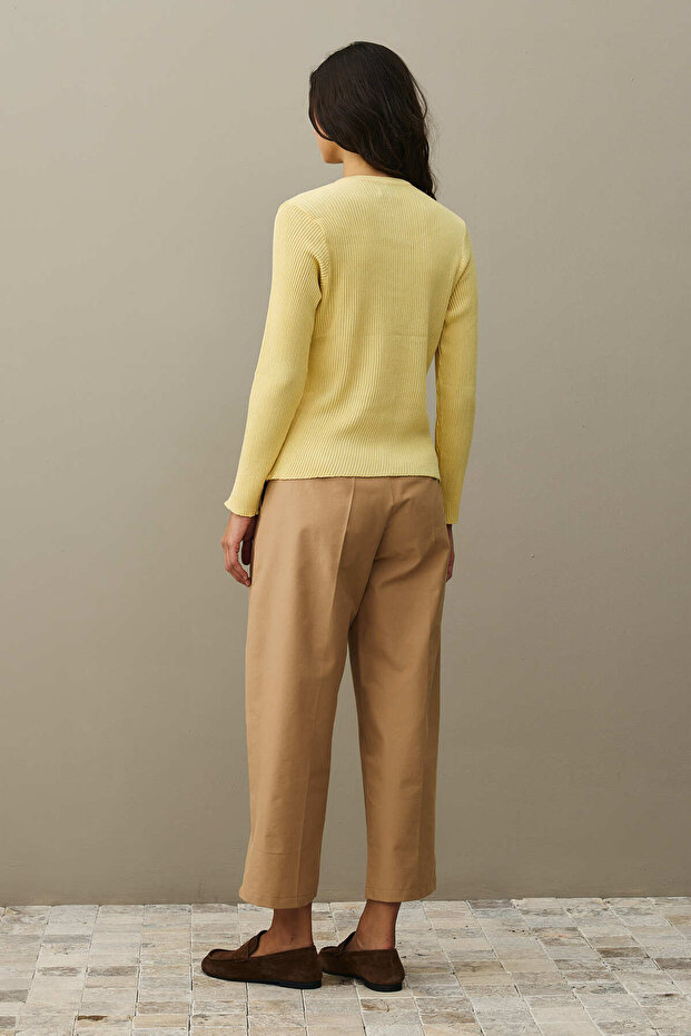 Simli Fitilli Hırka Sarı - 8