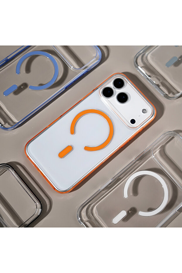 For iPhone 16 17 Pro Max Magnetic Transparent Mobile Cases