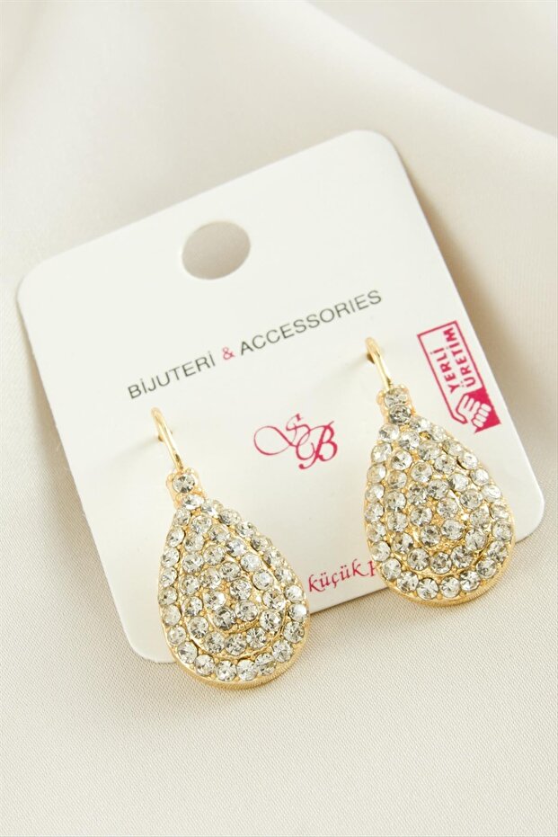 Oval Stone Clip Earrings