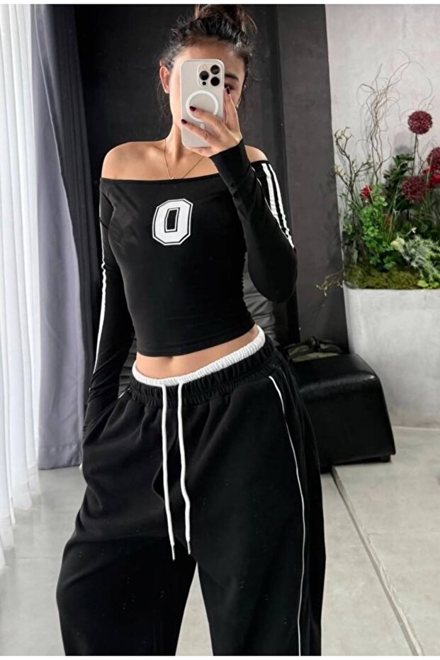 Striped Wide Leg Sweatpants Trousers