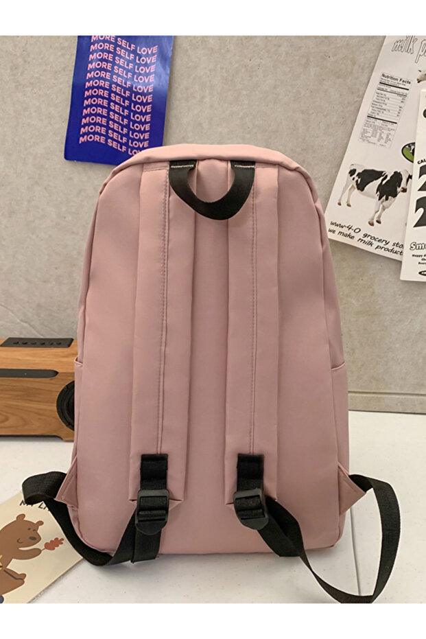Solid Zip Closure Backpack - 5