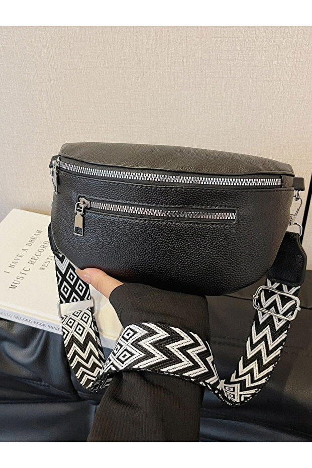 Solid Zip Closure Crossbody Bag - 1