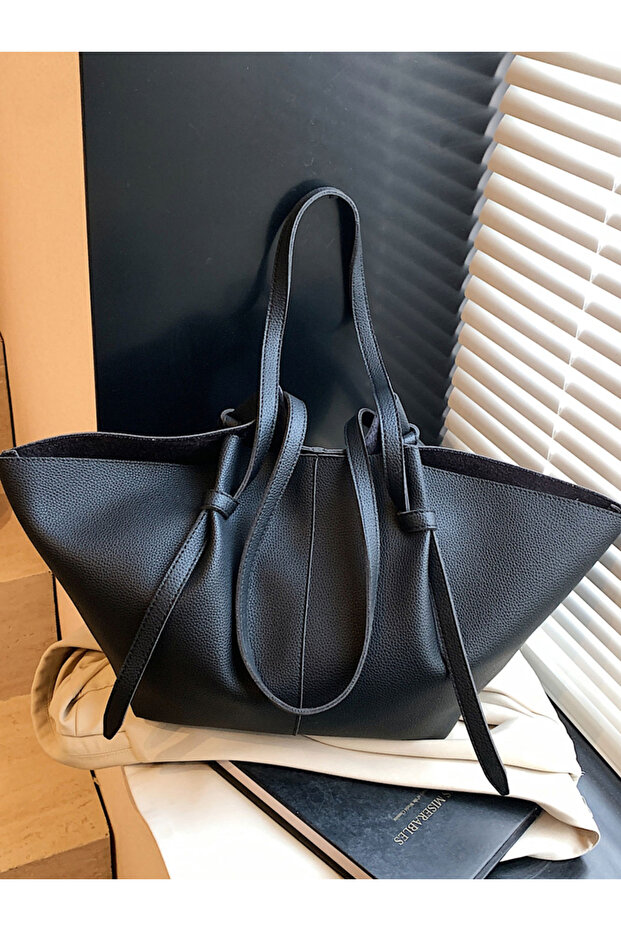 Solid Double Strap Shoulder Bag With Purse set - 5