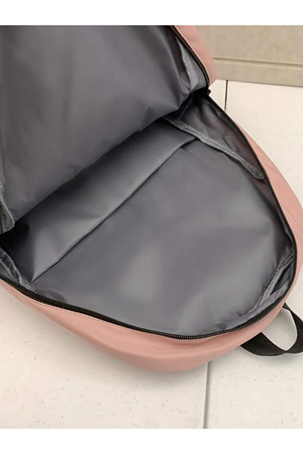 Solid Zip Closure Backpack - 3