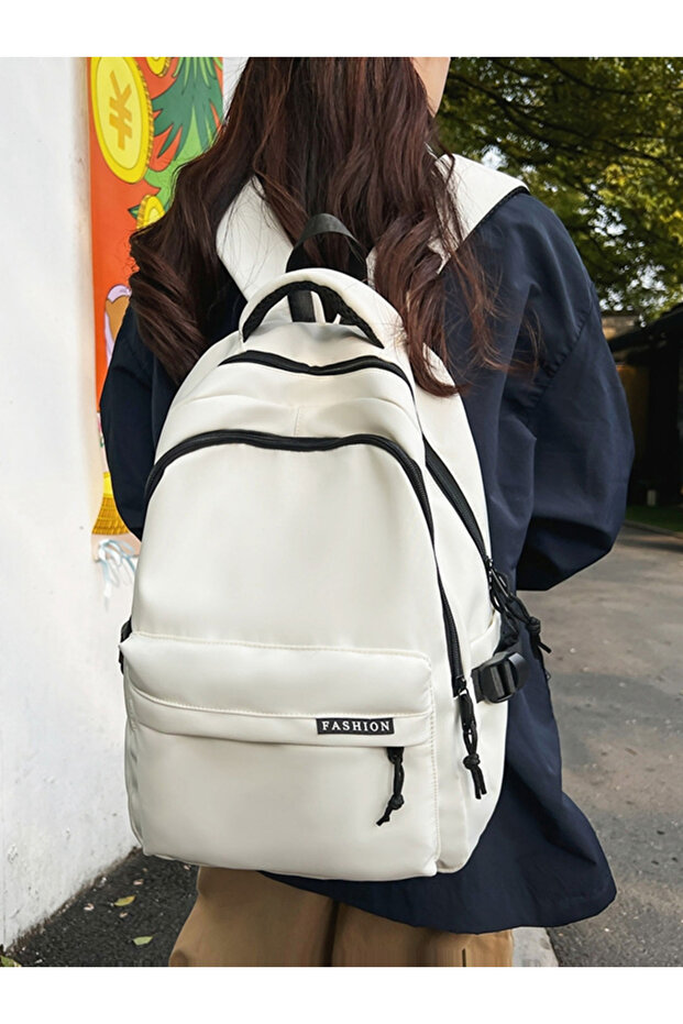 حقيبة ظهر صلبة بسحاب للإغلاق - 5